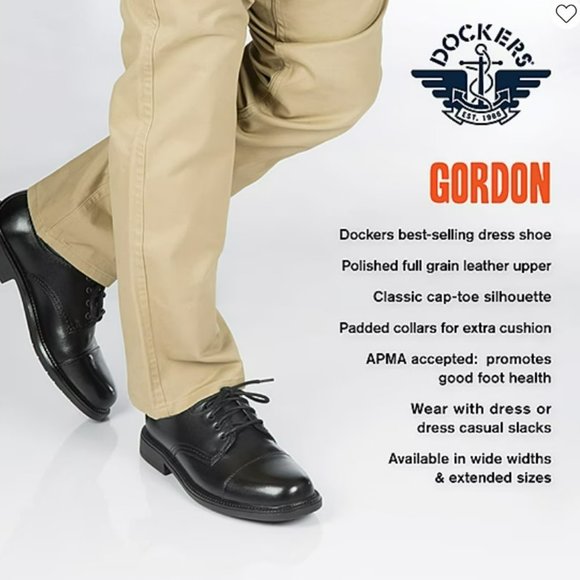 Dockers Black Gordon Cap Toe Oxford Shoes 10.5 W main image 7